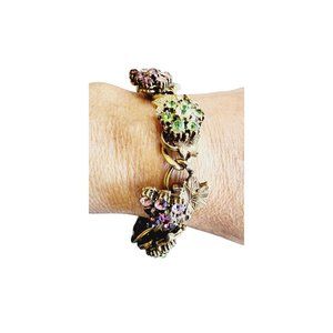 Vintage Rhinestone Grape Design Link Bracelet (A3099)